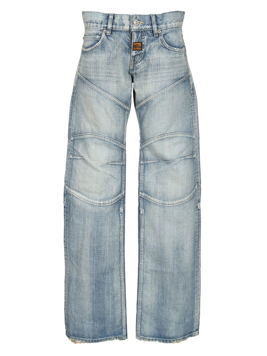 Fitted Low-Waist Jeans Blue