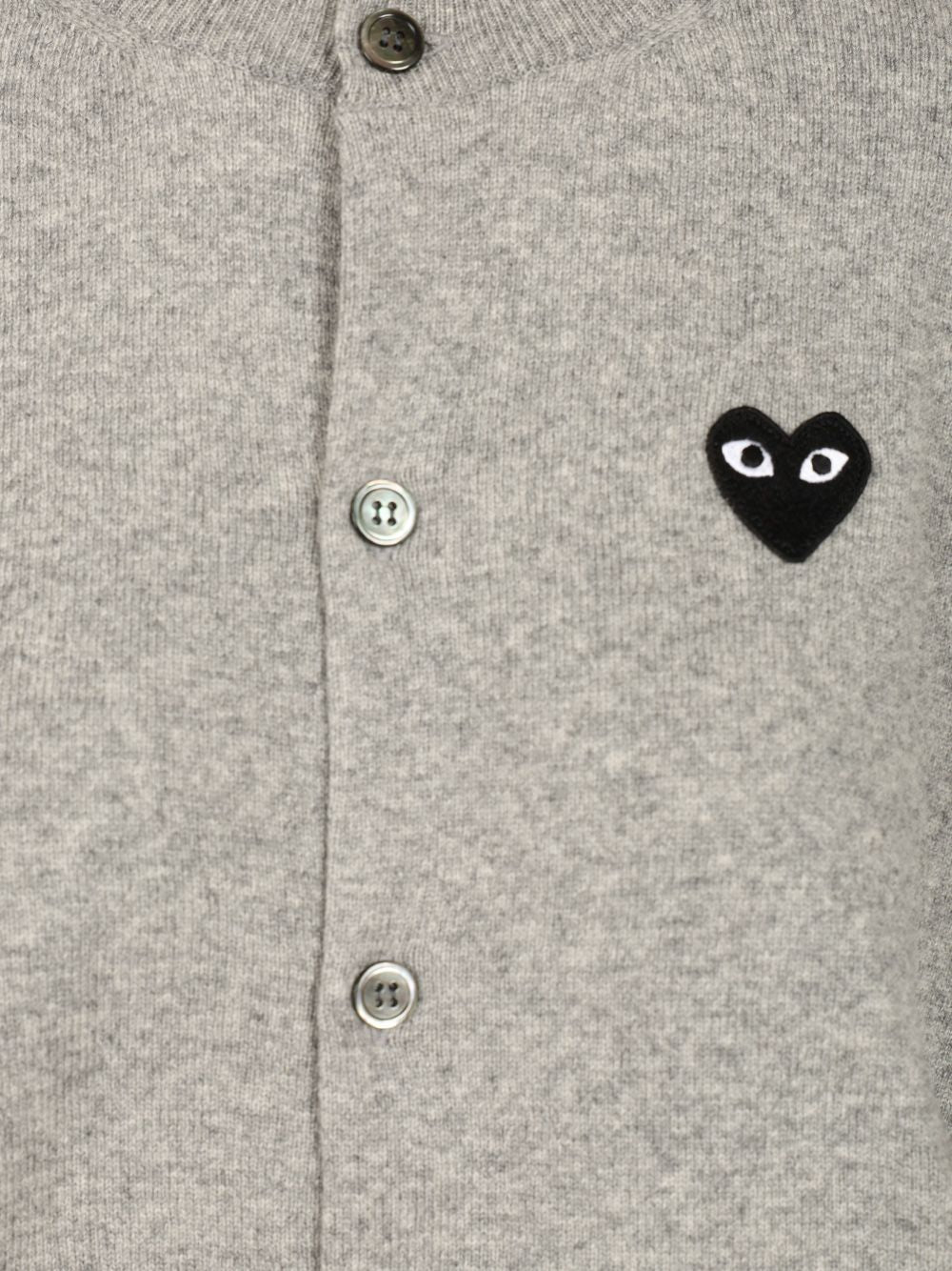 Comme Des Garcons Play Wool Cardigan Knitwear - Grey | b222c93361de2a28beadddcbae4bef0873936f83