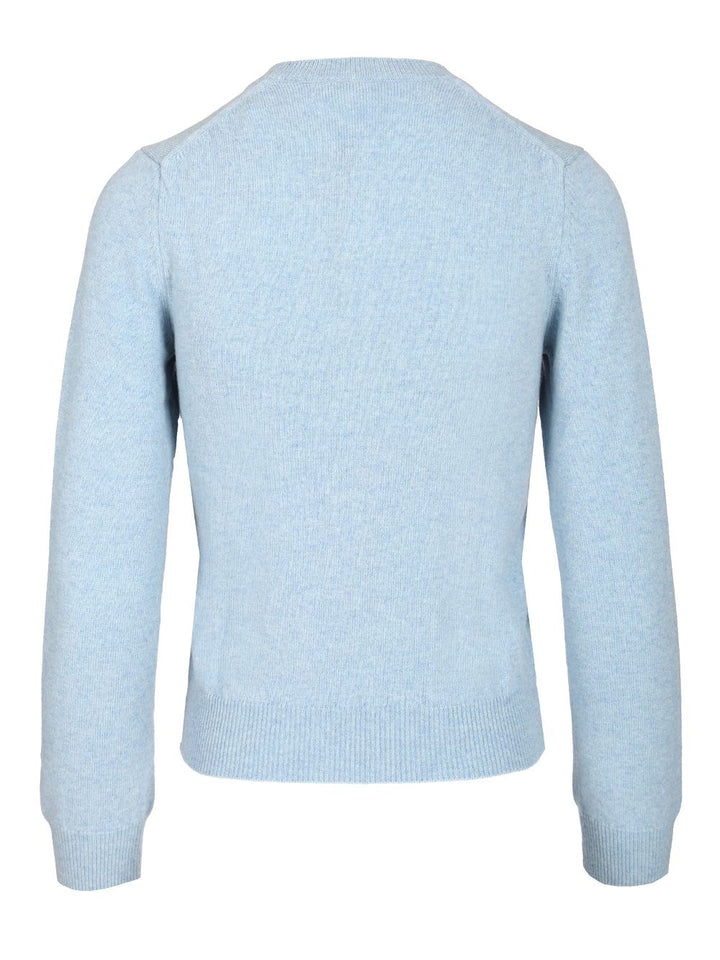 Comme Des Garcons Play Wool Cardigan Knitwear - Light blue | a703bdf2e092005fb8949b52b0a2eaacbefb9873