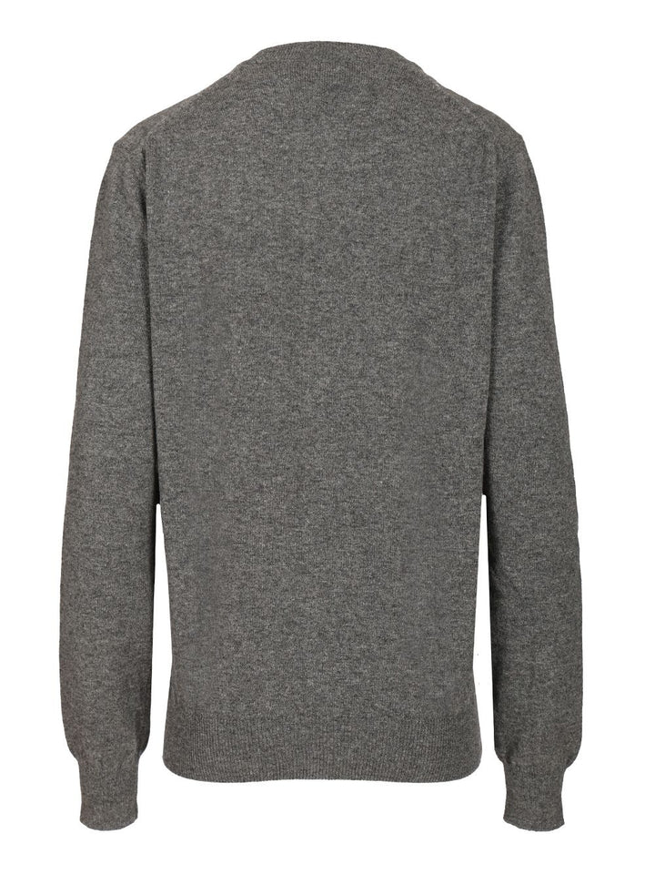 Comme Des Garcons Play Merino Wool Cardigan Knitwear - Grey | 0b4a2e8775a7f6cb92549eb669f793ca1659eacc