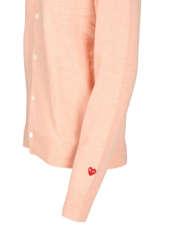Comme Des Garcons Play Wool Cardigan Knitwear - Rose | 1bb633ea74d3a7a1056babed3a43857a8d015133