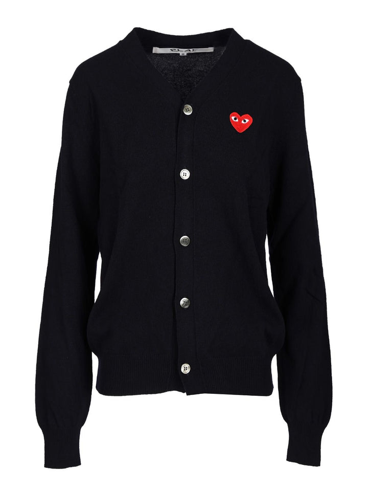 Comme Des Garcons Play Wool Cardigan Knitwear - Blue | 96303815023e5e91152289cced667146b544c051