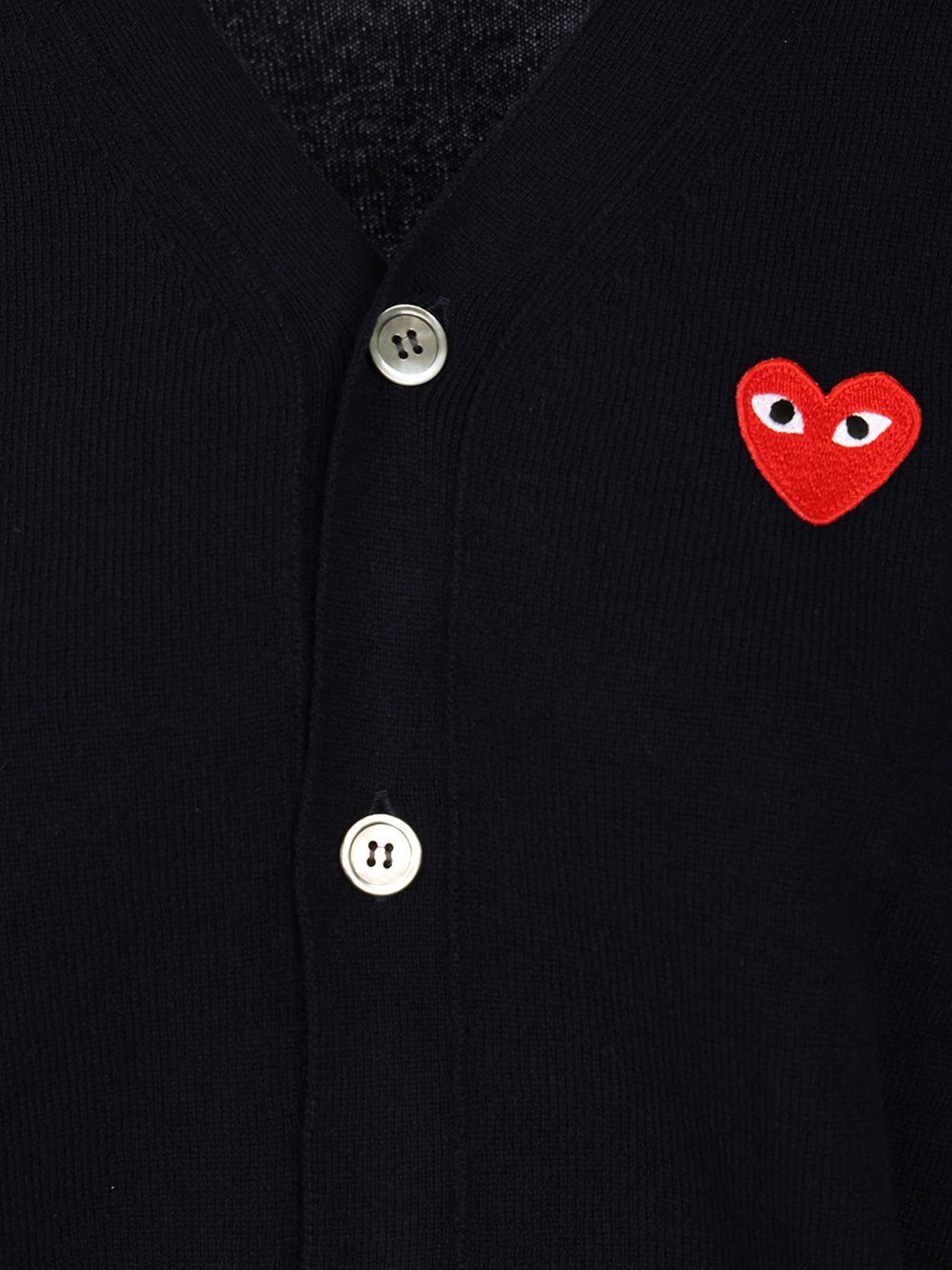 Comme Des Garcons Play Wool Cardigan Knitwear - Blue | a4d1ebde6bf95b46fc26bc354857cd6fcc7ede14