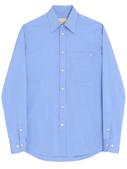 Valentino Oxford Cotton Shirt With Vgold