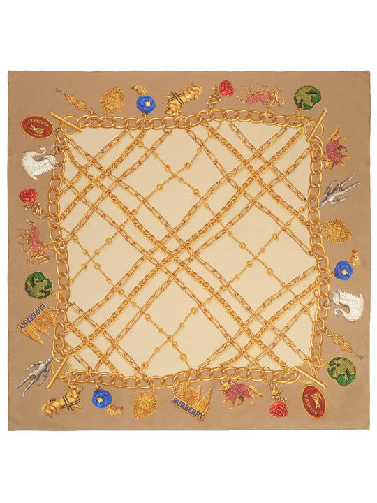 Check Charm Silk Scarf