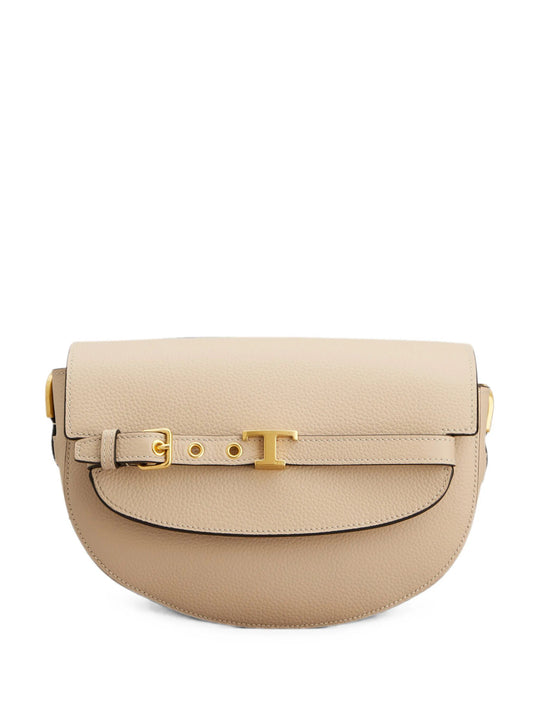 T Signature Mini Leather Shoulder Bag