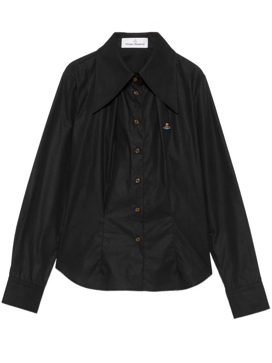 Violin Orb-Embroidered Cotton Shirt