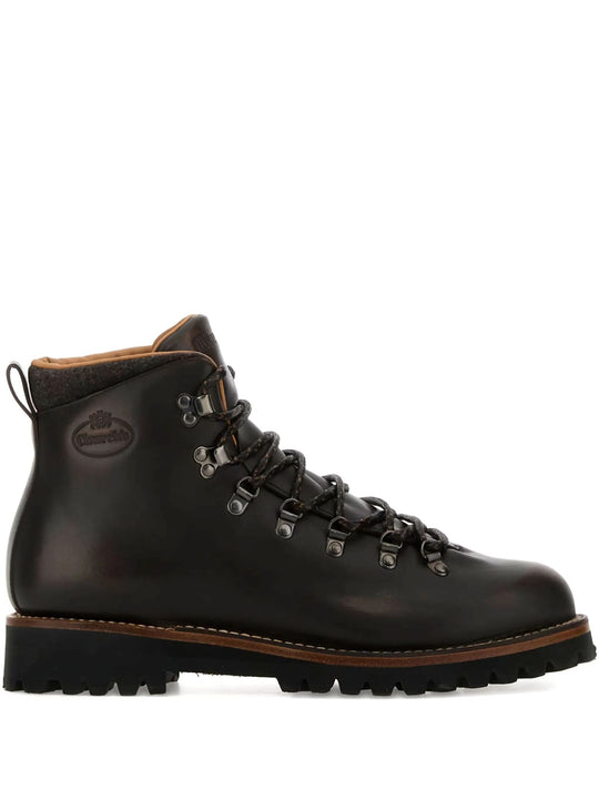 Poulton Lace-Up Ankle Boots In Smoky Brushed Leather