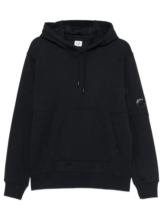 Diagonal Raised Fleece Hooded Lens Sweatshirt