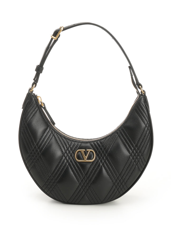 Valentino Garavani Mini Hobo Vlogo Signature Quiltie 67 Small leather goods - Black | a547d588ccf831f9920c7c09256f20b5e8913c87