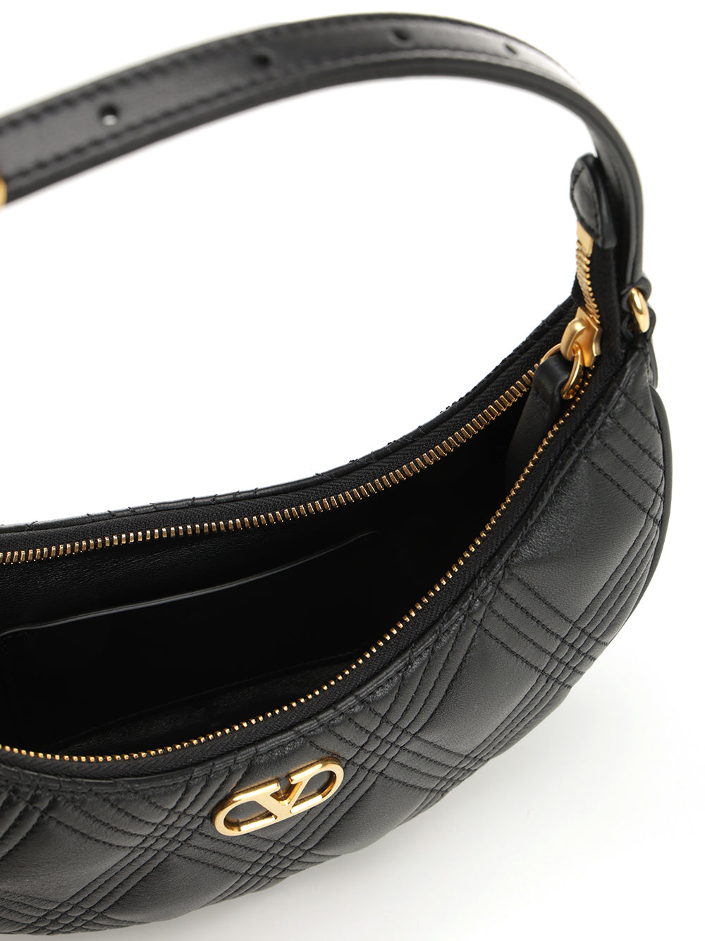 Valentino Garavani Mini Hobo Vlogo Signature Quiltie 67 Small leather goods - Black | e16d05307afed6e3ff5f54500a816554c6c50cd2