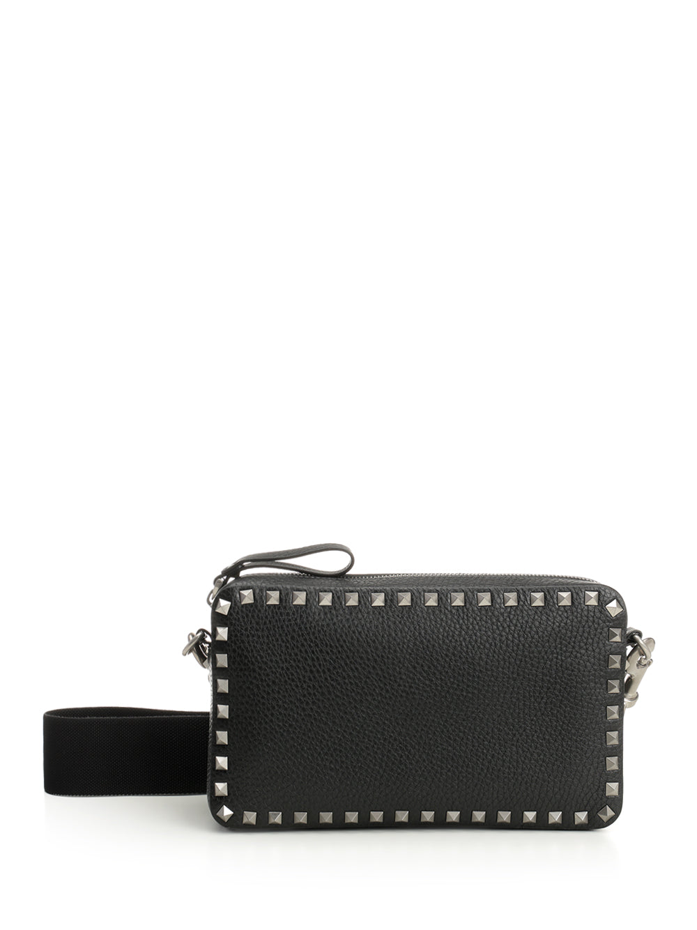Valentino Garavani Rockstud Leather Shoulder Bag Crossbody Bags - Black | 062bec7ce21bf037f58a2a354a6be558de6f76ed