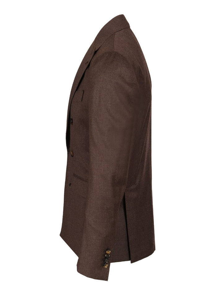 Al Duca D'Aosta Flannel Double-Breasted Suit Dresses - Brown | abd912d982b160974c26ff08440533870409fe83