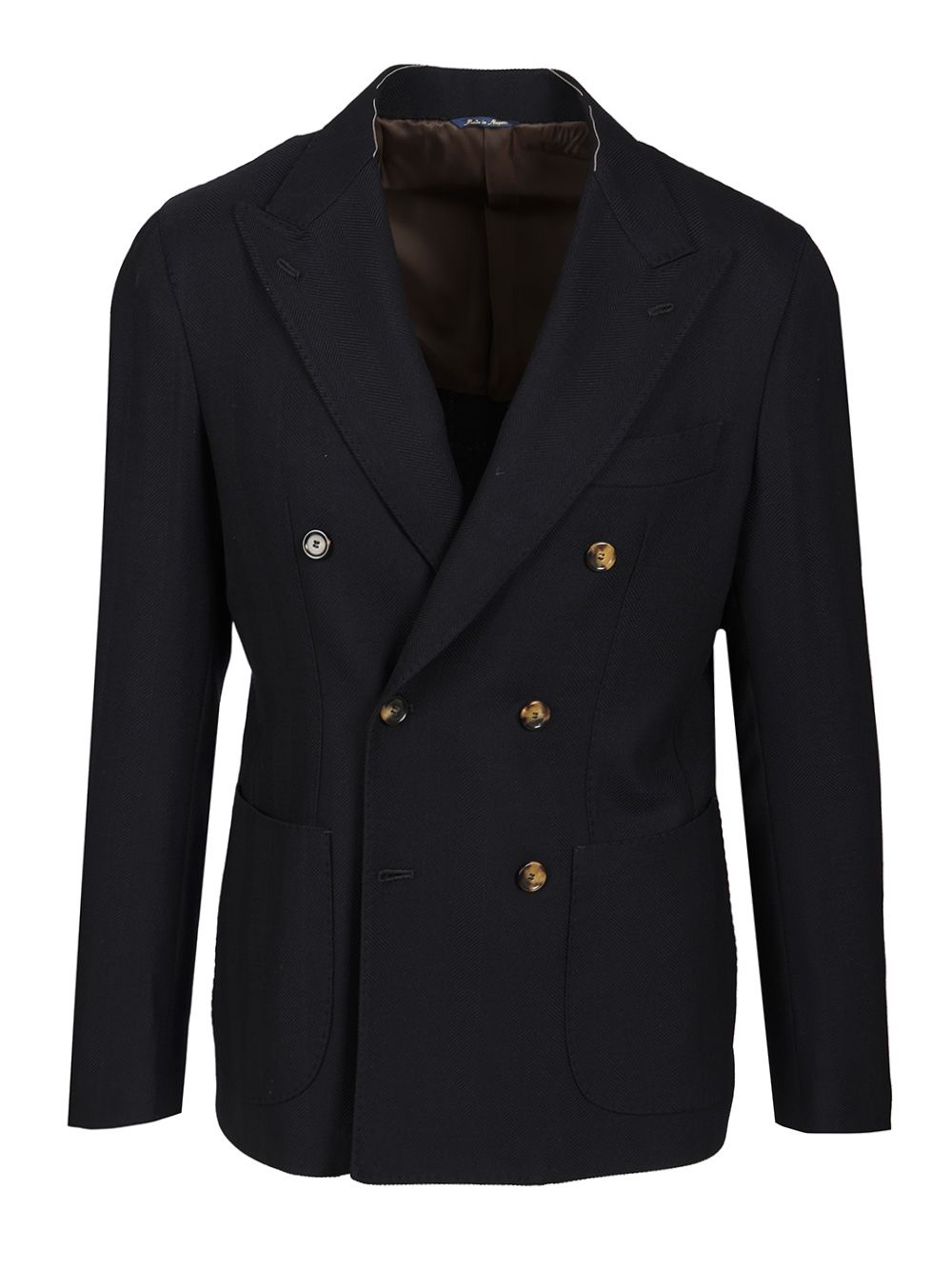 Al Duca D'Aosta Blue Herringbone Double-Breasted Blazer Jackets - Blue | d017054ae62e33c1fcdf21b7eff951894dfed257