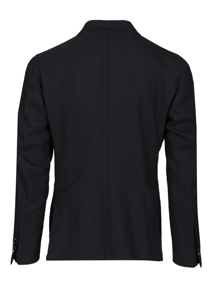 Al Duca D'Aosta Blue Herringbone Double-Breasted Blazer Jackets - Blue | e2189e83d3a0b9c5b20ee1ea801963812387563b