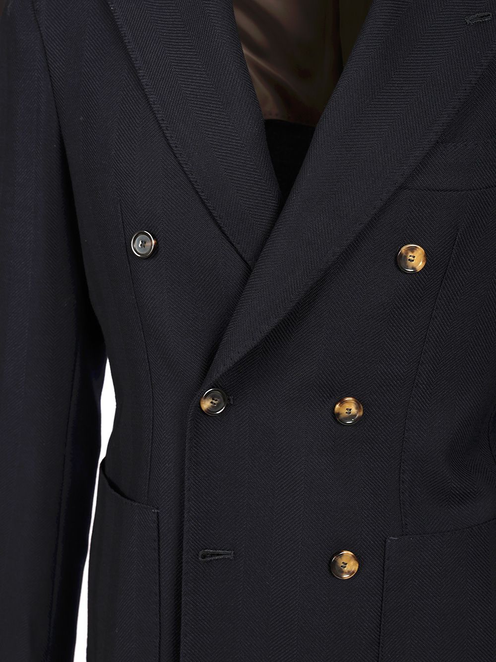 Al Duca D'Aosta Blue Herringbone Double-Breasted Blazer Jackets - Blue | 7201d37a63e8f6aa60ea585cdd2b7caba032b14f