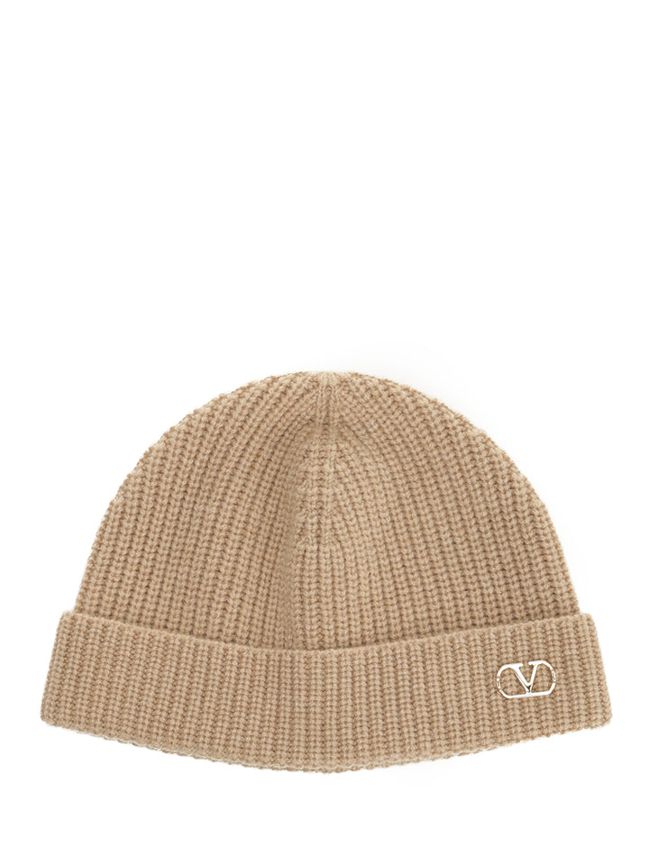 Valentino Garavani Cashmere Bennie Cap Hats - Beige | b95ee9ecdac0b3d135d0c2525a1e19db592b290a