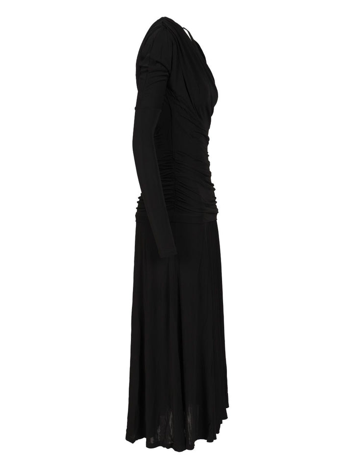 Ganni Ruffled Dress Dresses - Black | 1002d510e6e4a5ae23e7a500f40c0cbf74a8e503