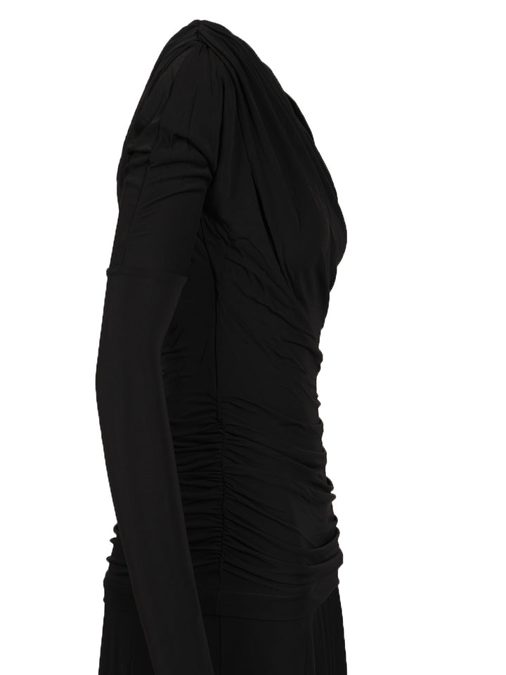 Ganni Ruffled Dress Dresses - Black | 20b3fe919578500684dc4520d82033ca74c30dcd