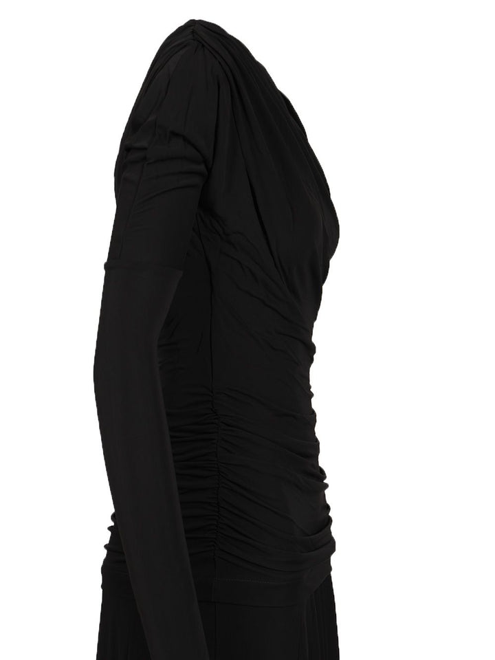 Ganni Ruffled Dress Dresses - Black | 028c7a7a3a44160584e78f7b8f0e4a469bbd697e