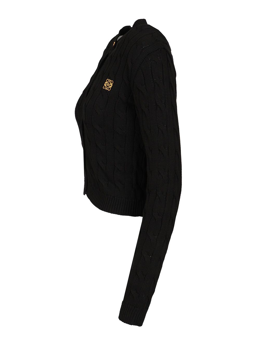 Loewe Cotton Cardigan Knitwear - Black | b36e89c780e56146edfa362fe1d365feea183d3c