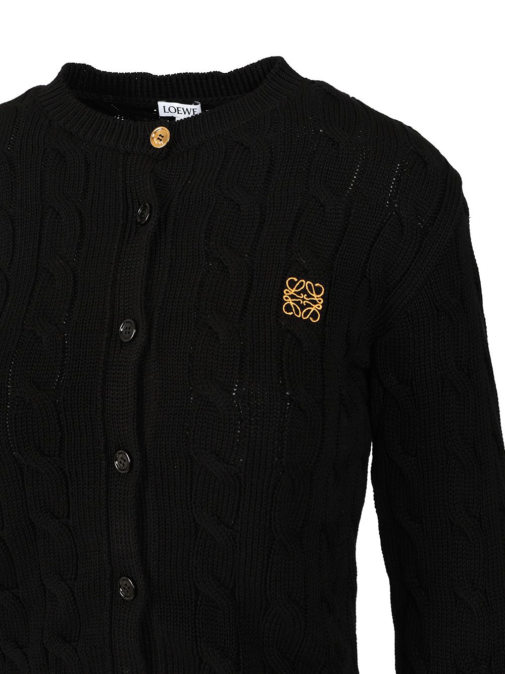 Loewe Cotton Cardigan Knitwear - Black | 38cbffc257069a6986df7408422d97d686c71d4c