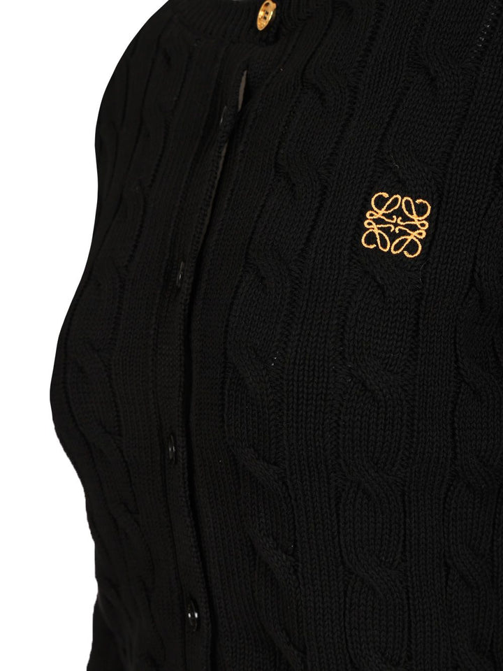 Loewe Cotton Cardigan Knitwear - Black | aee1a62142d31b1e17f5e7c38034687f48ebb5fc