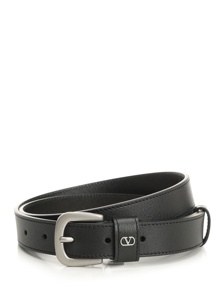 Valentino Garavani Vlogo Signature Leather Belt Belts - Black | 5a8a9fdded5cc444d9b0a9591aa2d197744f93f2