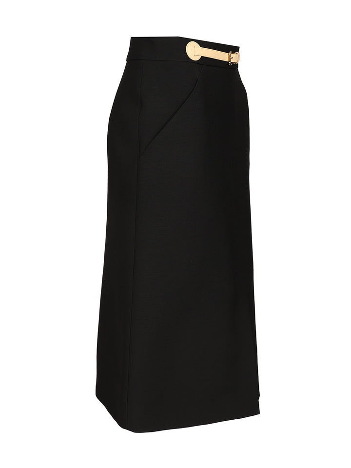 Valentino Garavani Wool And Silk Midi Skirt Skirts - Black | ffc7abc692dc9447a951b41aa1e415266f1e70c3