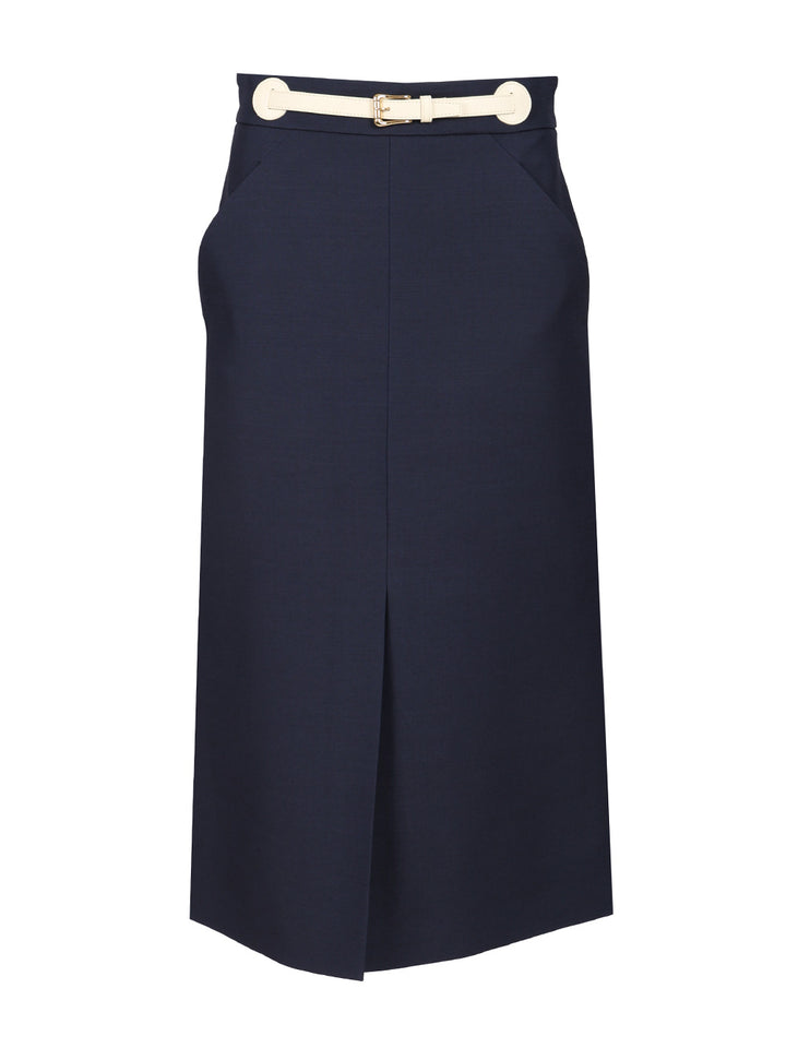 Valentino Garavani Wool And Silk Midi Skirt Skirts - Blue | c9786c414299a59a3e553048705f93c14262fa0f