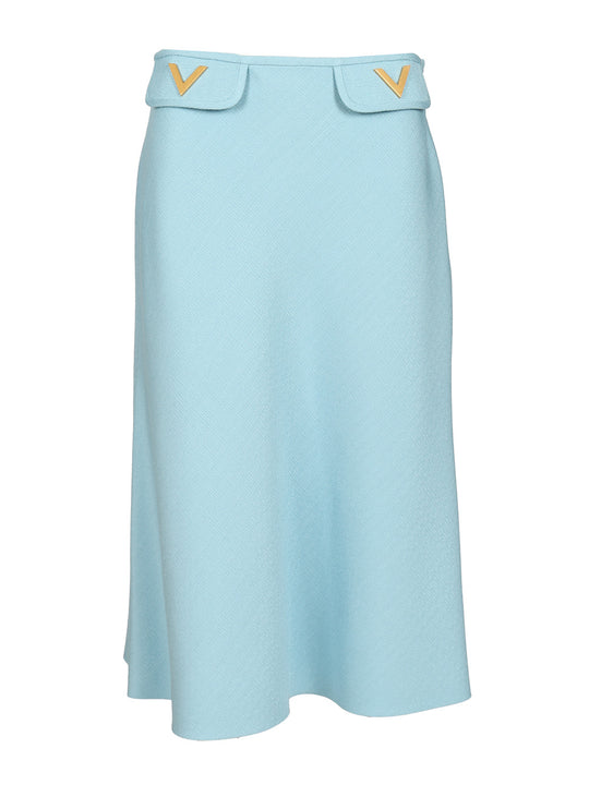 Viscose Midi Skirt Skirts Light Blue