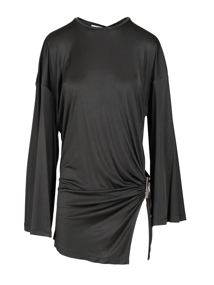 The Attico Shiny Jersey Mini Dress Dresses - Grey | 4a806ea6af1405b62f9329160f63896ca170abfa