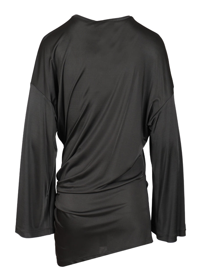 The Attico Shiny Jersey Mini Dress Dresses - Grey | d3fb2fad2a23432882493b85c1e80b7b6cd3d420