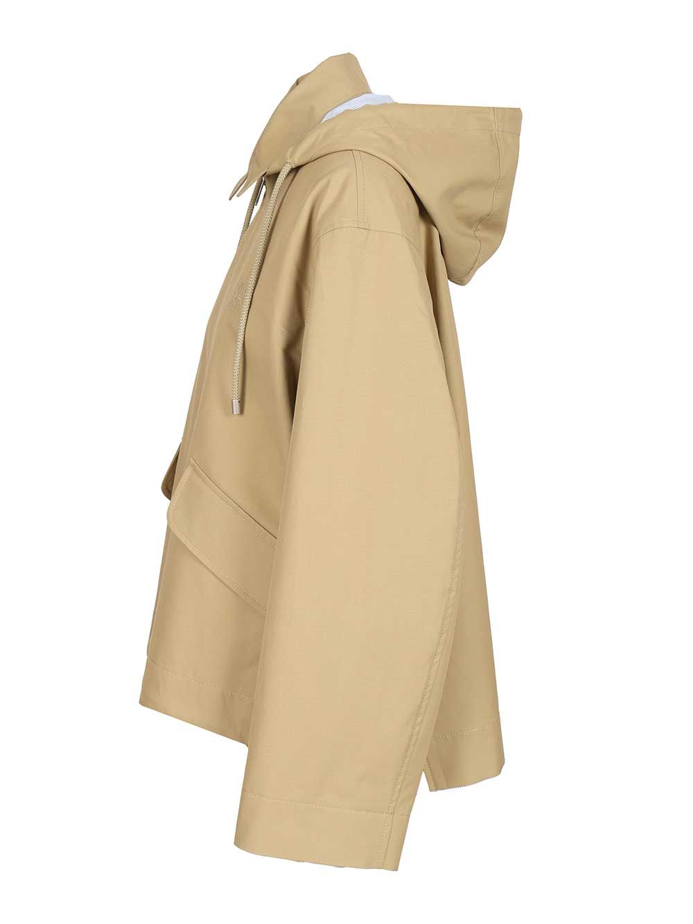 Loewe Hooded Parka Jackets - Beige | 2ff0b2a7106eb08b879b8e32c35be870cf129d38