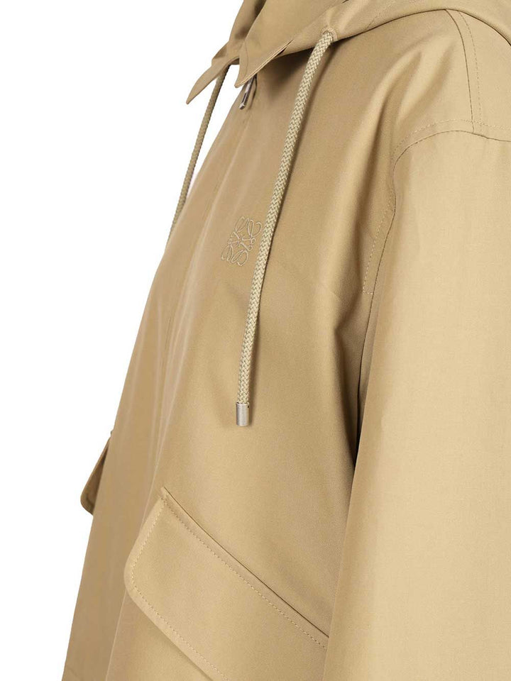 Loewe Hooded Parka Jackets - Beige | 0789859d8cc5dc0c345b0ed5f752fcf407aaf9c2