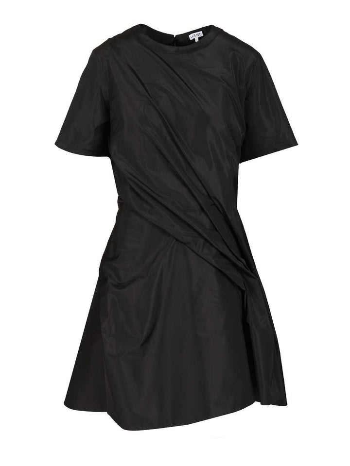 Loewe Twisted Dress In Silk Blend Taffeta Dresses - Black | d6df3cfe9033dffebd2db9938655ac117a33d368