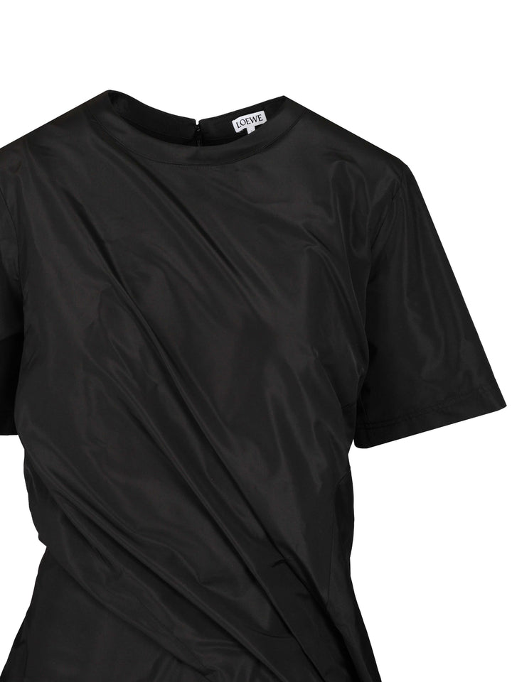 Loewe Twisted Dress In Silk Blend Taffeta Dresses - Black | 60b89d91aec453ec78944fcd3cdb4ae34647a249