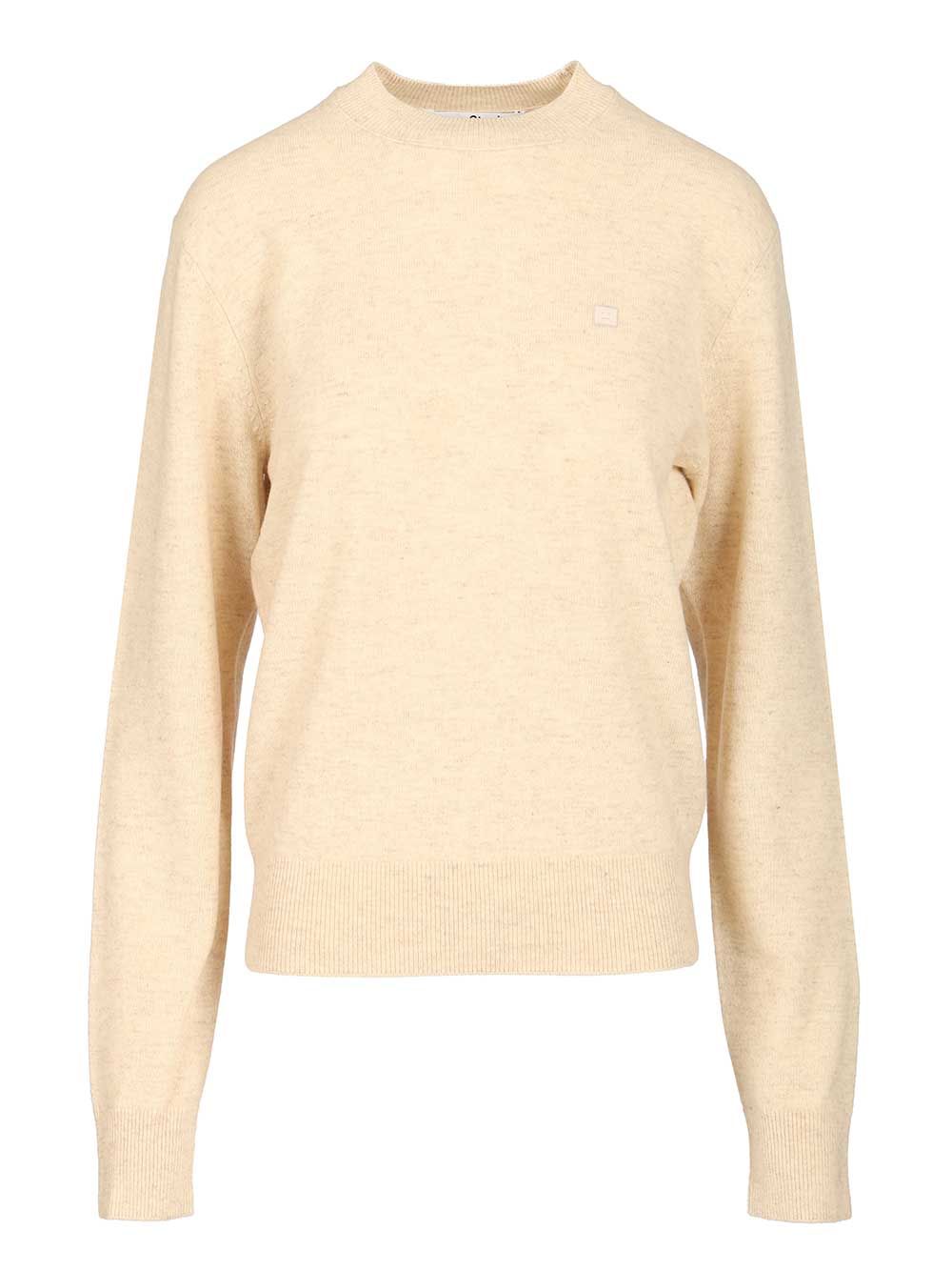 Acne Studios Crew Neck Sweater Knitwear - Beige | 2074453d0c701e244a5c4b4ba6fe2aee948d6aca