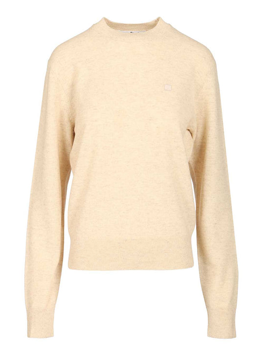 Crew Neck Sweater Knitwear Beige