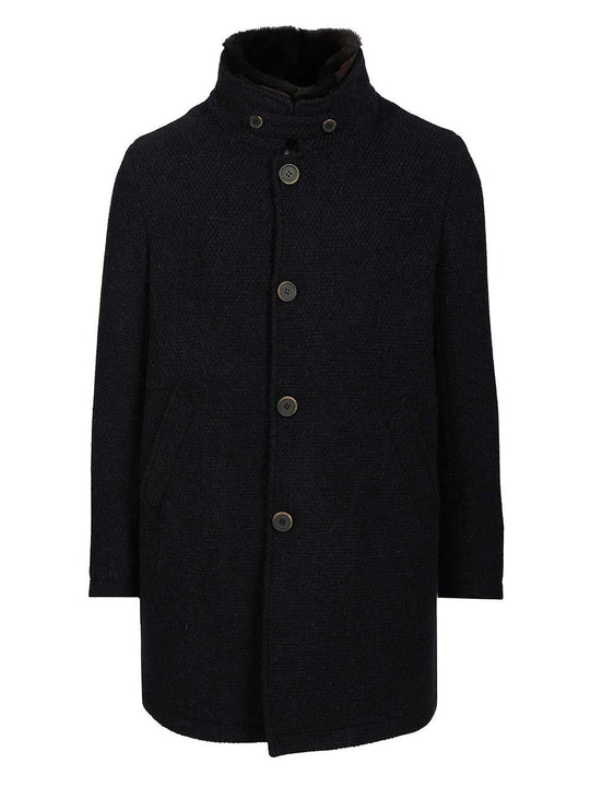 Coat With Faux Fur Coats Blue