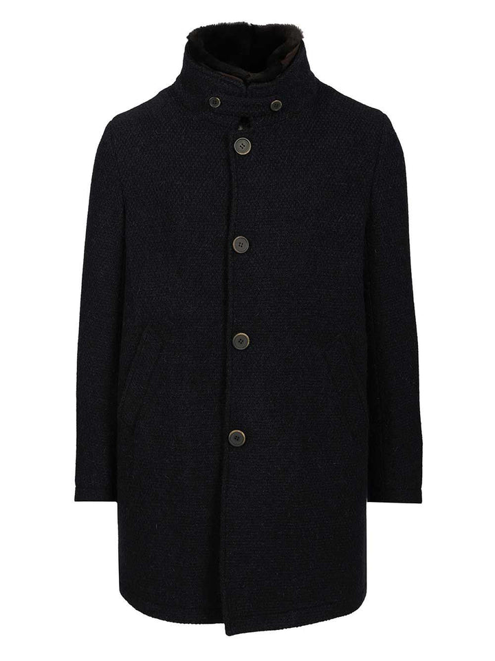 Al Duca D'Aosta Coat With Faux Fur Coats - Blue | c6d914562ae4b9eb4c0e904933522bed3529a469