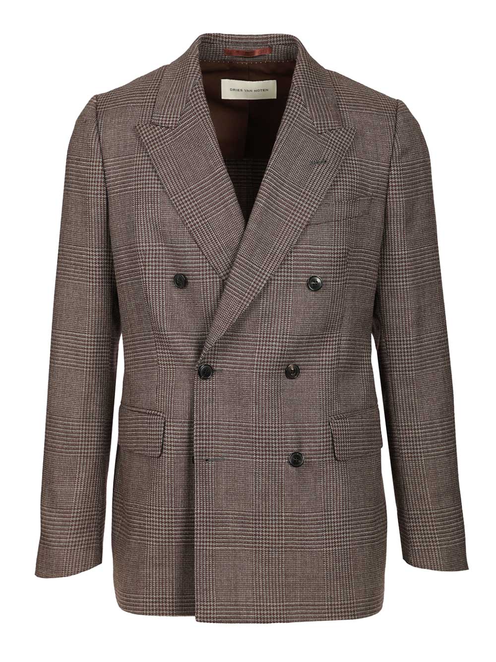 Dries Van Noten Regular Fit Double Breasted Blazer Coats - Brown | 8a5cd2fb53652abcef101c3c5037be9f3363e94c