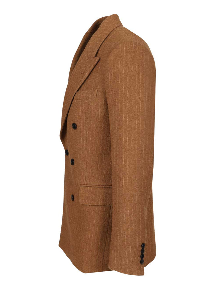 Dries Van Noten Regular Fit Double Breasted Blazer Coats - Brown | e21d38540b04170a7ce7c8250311f5f2a66b1f4d