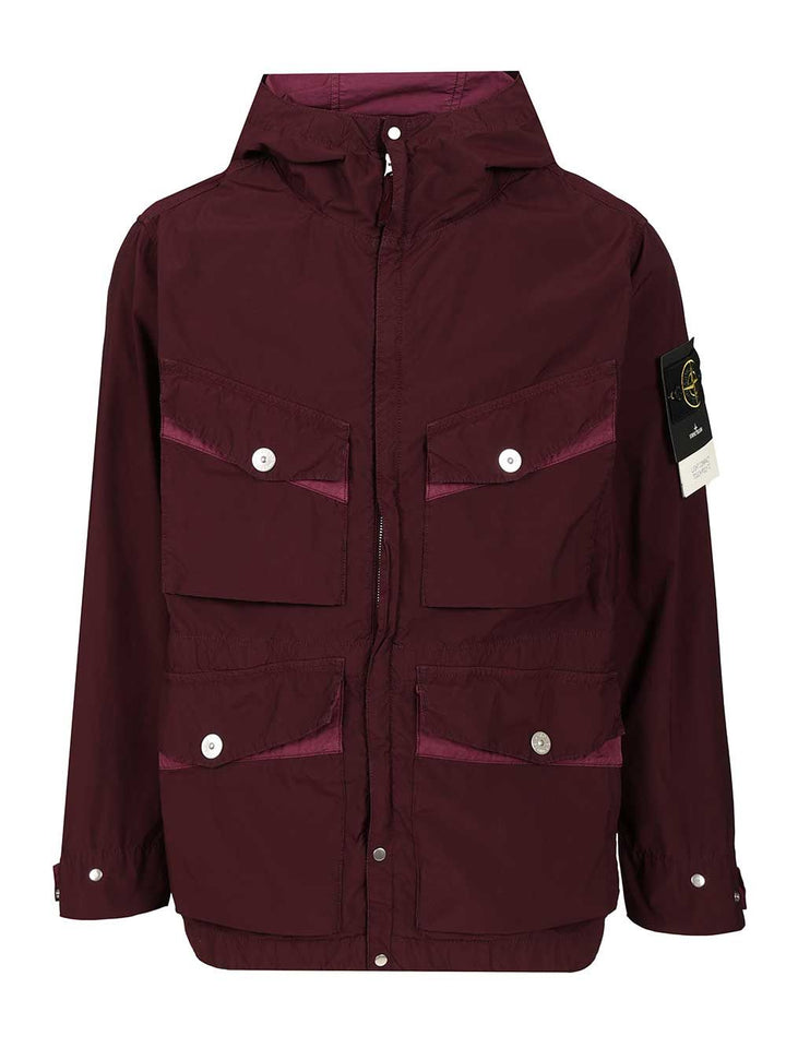Stone Island Hooded Jacket Jackets - Bordeaux | 9f58fce29498081ca14054086da830eac95abc0c