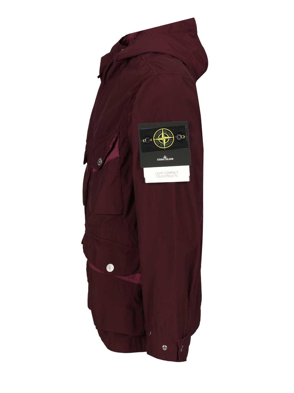 Stone Island Hooded Jacket Jackets - Bordeaux | 933d50c4154f8778a007b831567750e0b6b57e0d