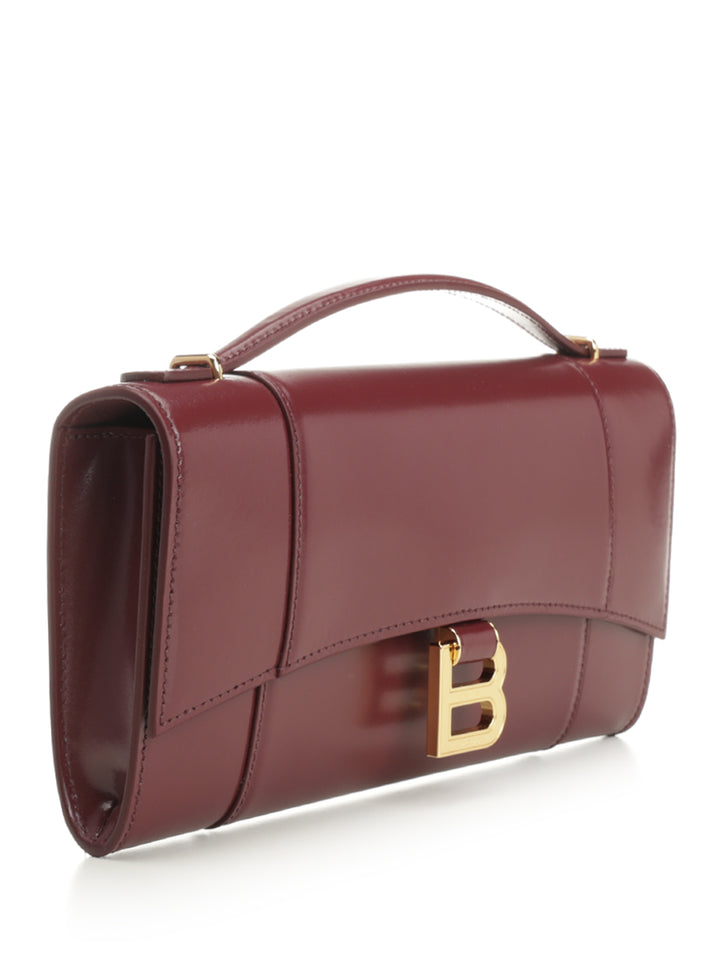 Balenciaga Hourglass Clutch Handbags - Bordeaux | 1f82559ff58a55b0a6e82af777ab783e3096f20c