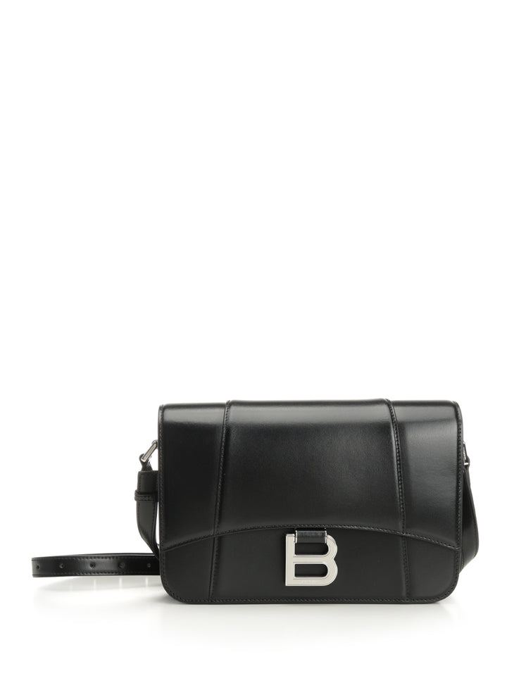 Balenciaga Hourglass Medium Flap Bag Crossbody Bags - Black | e93ce1ec4f297fa7debfe9419b9b6d334208acce