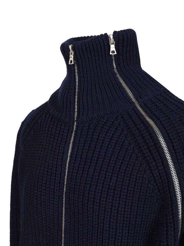 Dries Van Noten Zip Cardigan Knitwear - Blue | 8fa6f99c8301dab019ad33ba0f52379d34256784