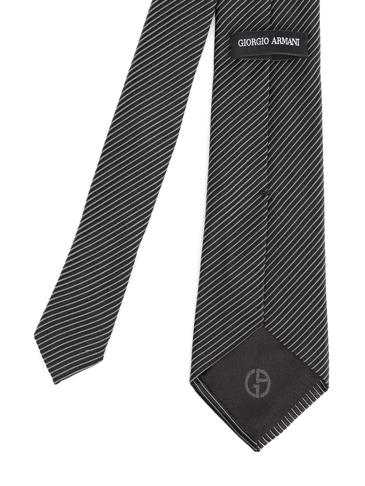 Giorgio Armani Silk And Cotton Tie Ties And Bow Ties - Black | 3fcb8c51f09576f9f150ae35c463bac211aaa91a