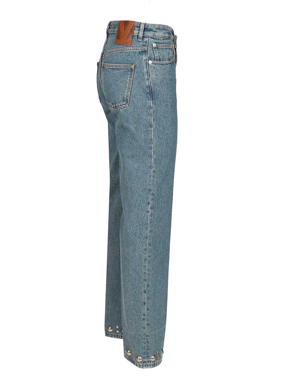 Valentino Garavani Denim Trousers With Cabochons Jeans - Blue | 781ce67e2044286ce04c1b179eb7f10622bd572d